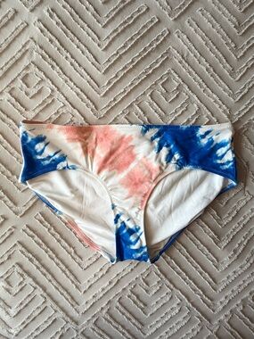 Aerie Tie-Dye Bikini Bottoms Red, White & Blue | M